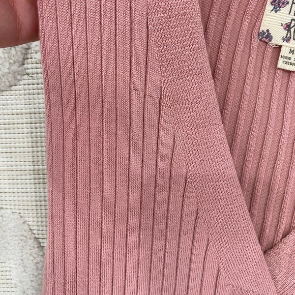 Rose Pink Ribbed Button-Down Dress - Picture 3 of 5